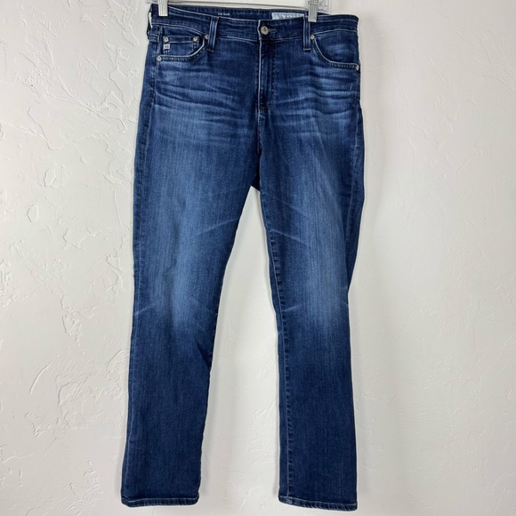 AG Adriano Goldschmied Jeans Denim The‎ Mari High Rise Straight Dark Blue Wash - Picture 1 of 13